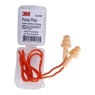 Kit Com 100 Protetor Auricular Plug Silicone Pomp Plus C/ Cordão 3m