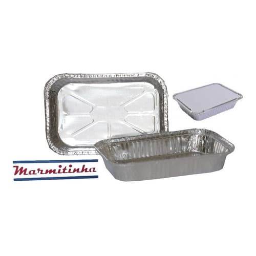 Bandeja marmita retangular de alumínio M131 marmitinha/ termica 750ML pct c/100