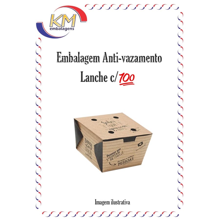 Embalagem Kraft multiuso anti-vazamento c/100 unid - caixa delivery, box lache, hambúrger, hamburgueria