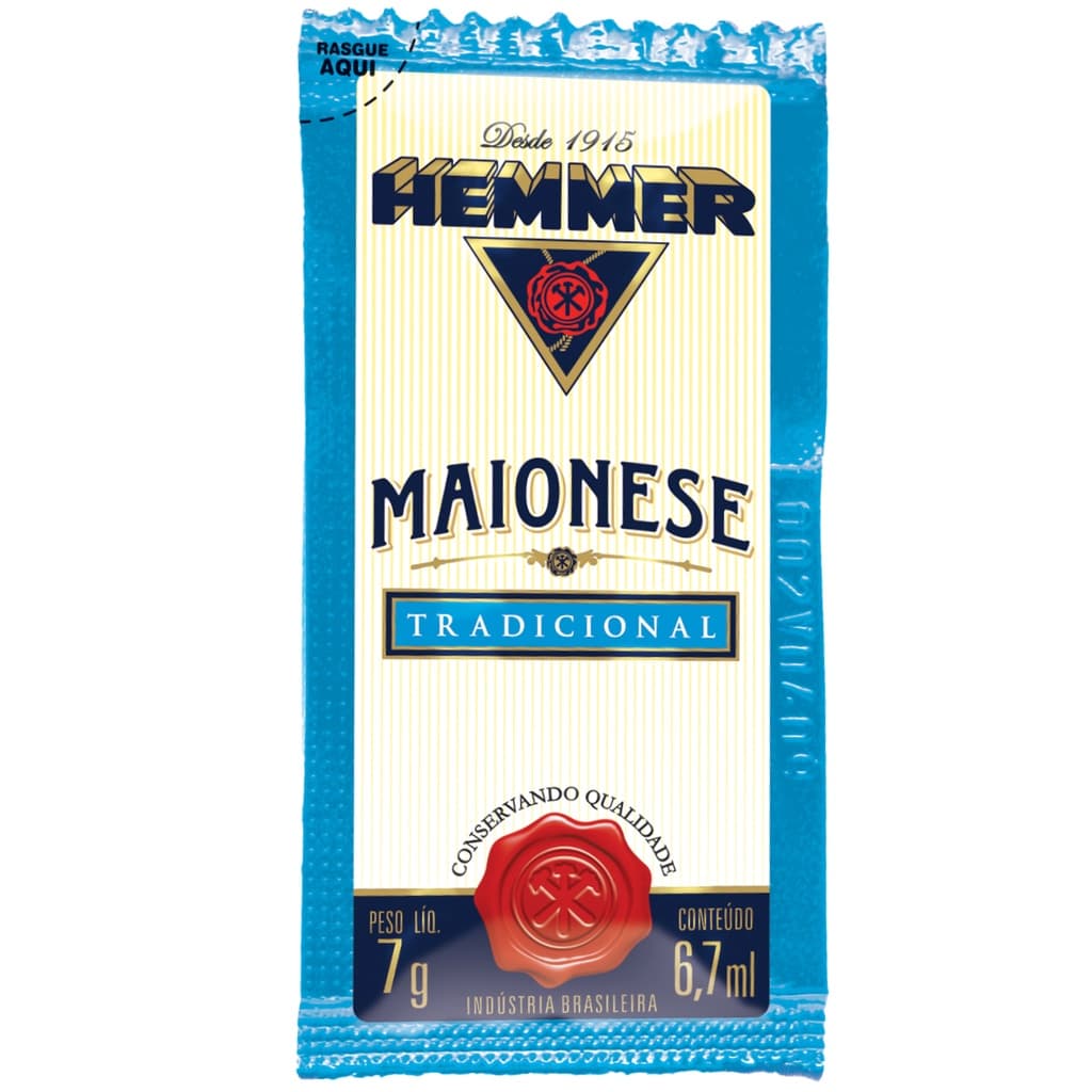 Maionese Tradicional Sachê Caixa C/190 X 7g - Hemmer