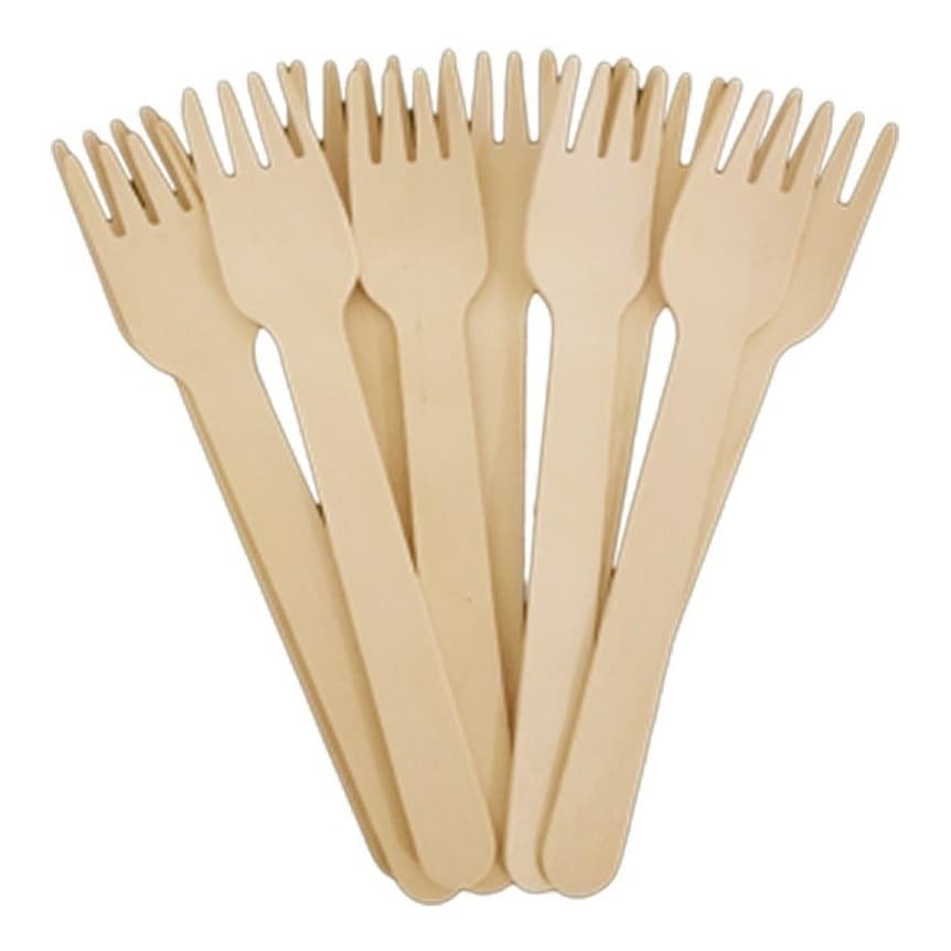 Garfos De Madeira 14cm Descartáveis Atacado Caixa 300 Uni