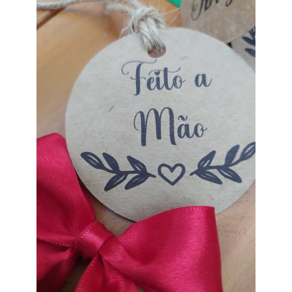 50 Tags Feito a Mão em Kraft  para lembrancinhas, embalagens , bolo de pote, doces, sacolas, entega de pedidos, doceria, padaria, doces gourmet