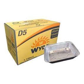 Marmita (bandeja) retangular alumínio D5 Wyda 1150ml pct C/100