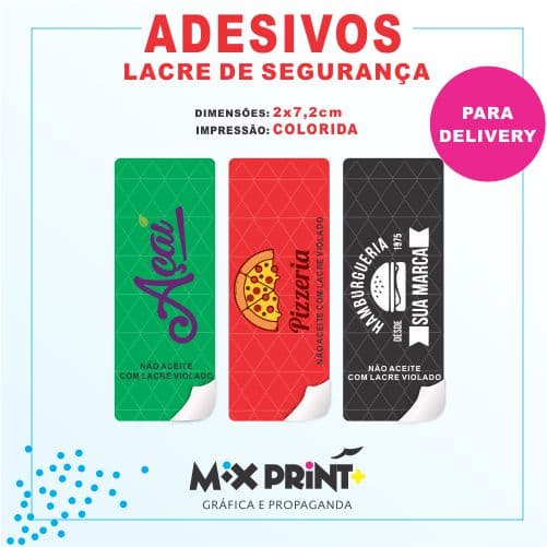 Adesivo Lacre de Segurança para Delivery 500un (com ranhuras especiais para não violação do lacre)