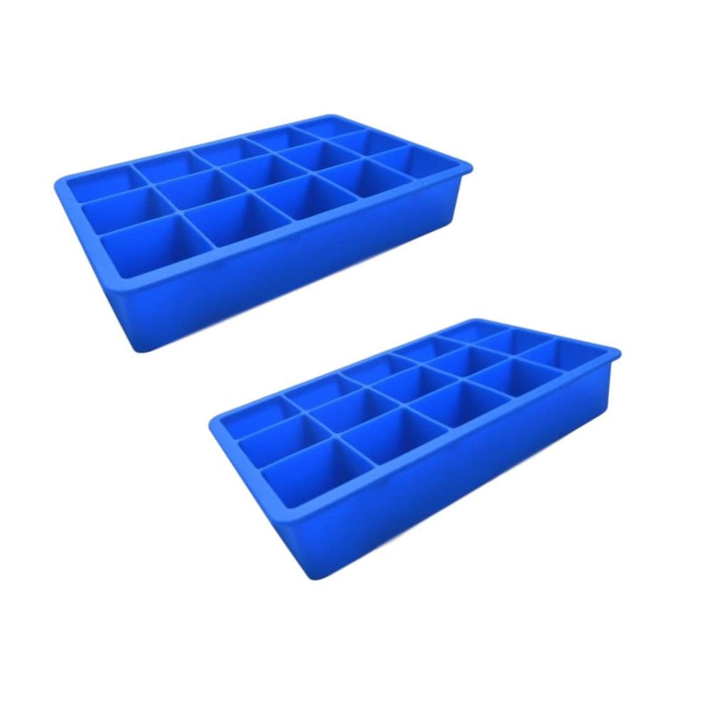 Forma Bandeja De Gelo em Silicone Para 15 Cubos Azul