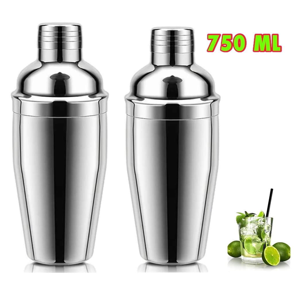 KIT 2 COQUETELEIRAS 750 ML PROFISSIONAL INOX DRINKS CAIPIRINHAS BAR - 2 PEÇAS