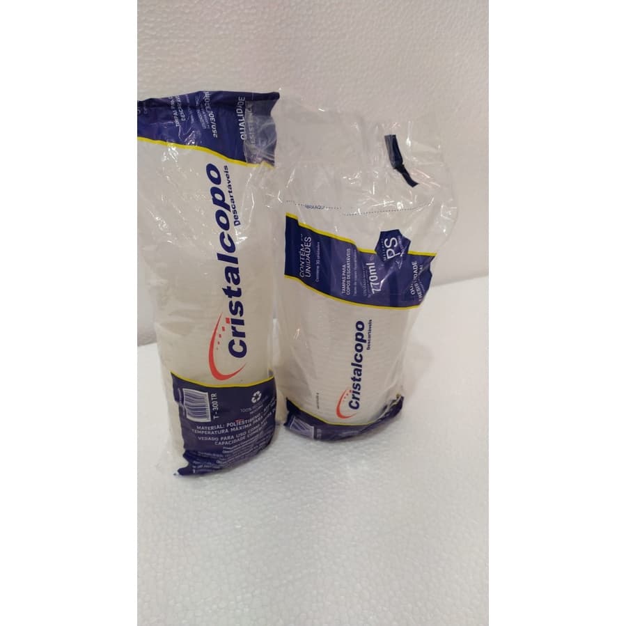 Tampa copo PP cristalcopo  300ml 50un e 700ml 30un com furo