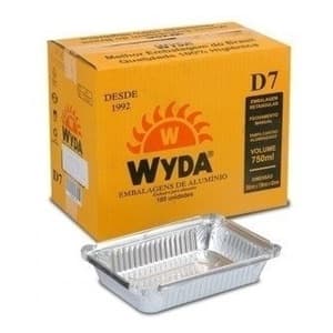 Bandeja De Alumínio Wyda Retangular D7 750ml 100 Unidades