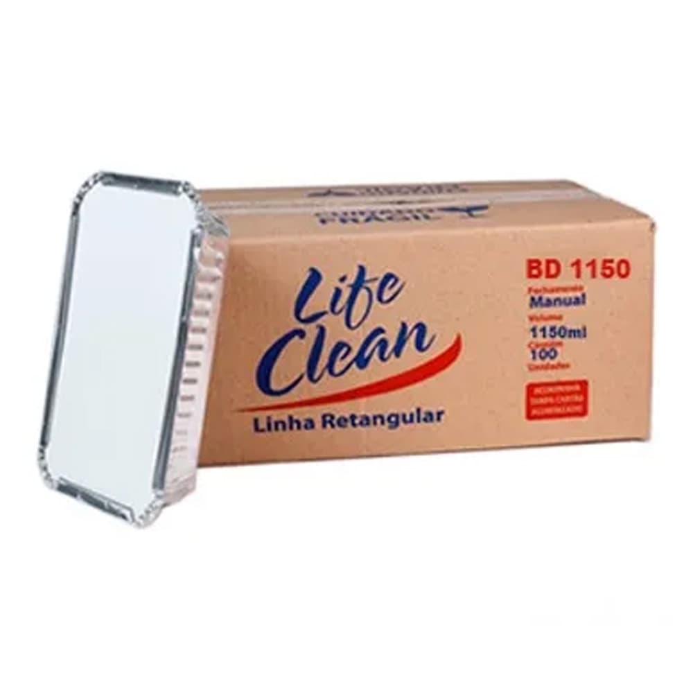 BANDEJA MARMITEX ALUMINIO RETANGULAR 1150ML C/100 LIFE CLEAN
