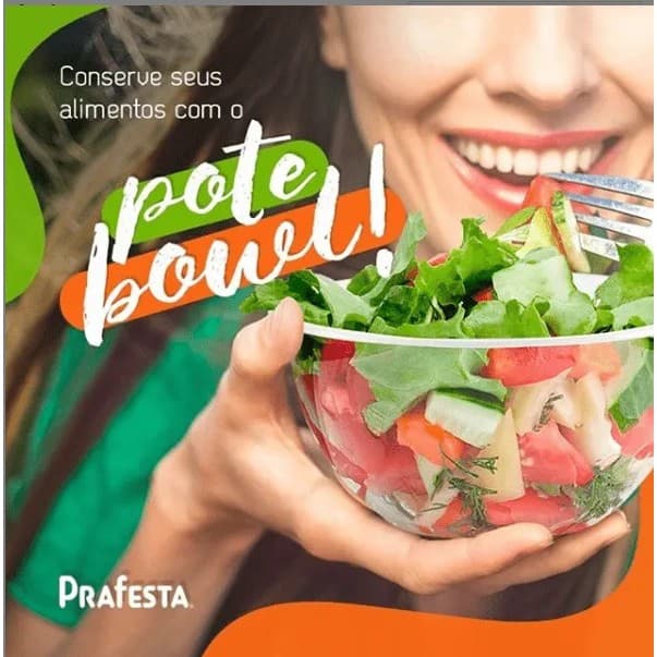 16 Un Pote Bowl Descartável 750 ml Sobretampa Delivery Freezer Microondas Caldo Salada Sopa Sobremesa Refeição Bolo Pasta