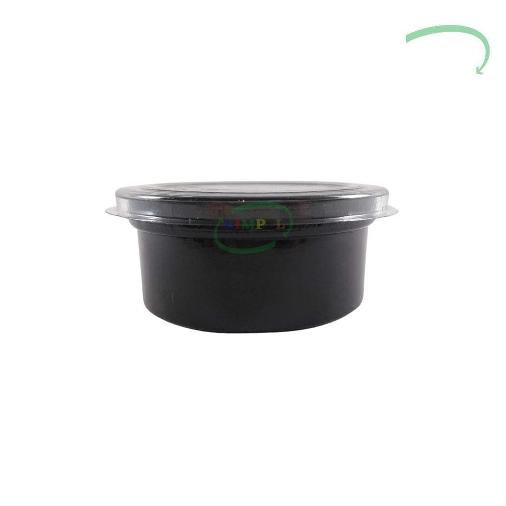 100 Molheira Descartável Com Tampa 50ml Potinho Mini Pote Preto Embalagem Delivery