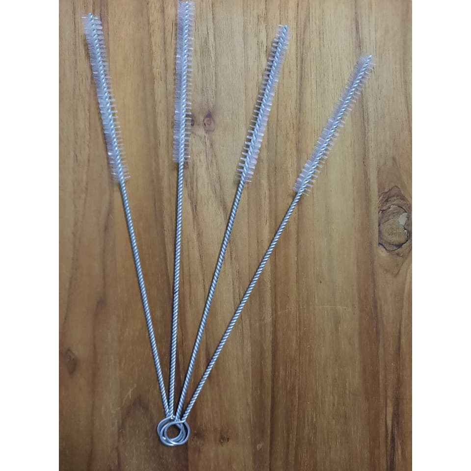 Kit 4 Escovas para limpeza canudo aço inox reutilizável sustentável