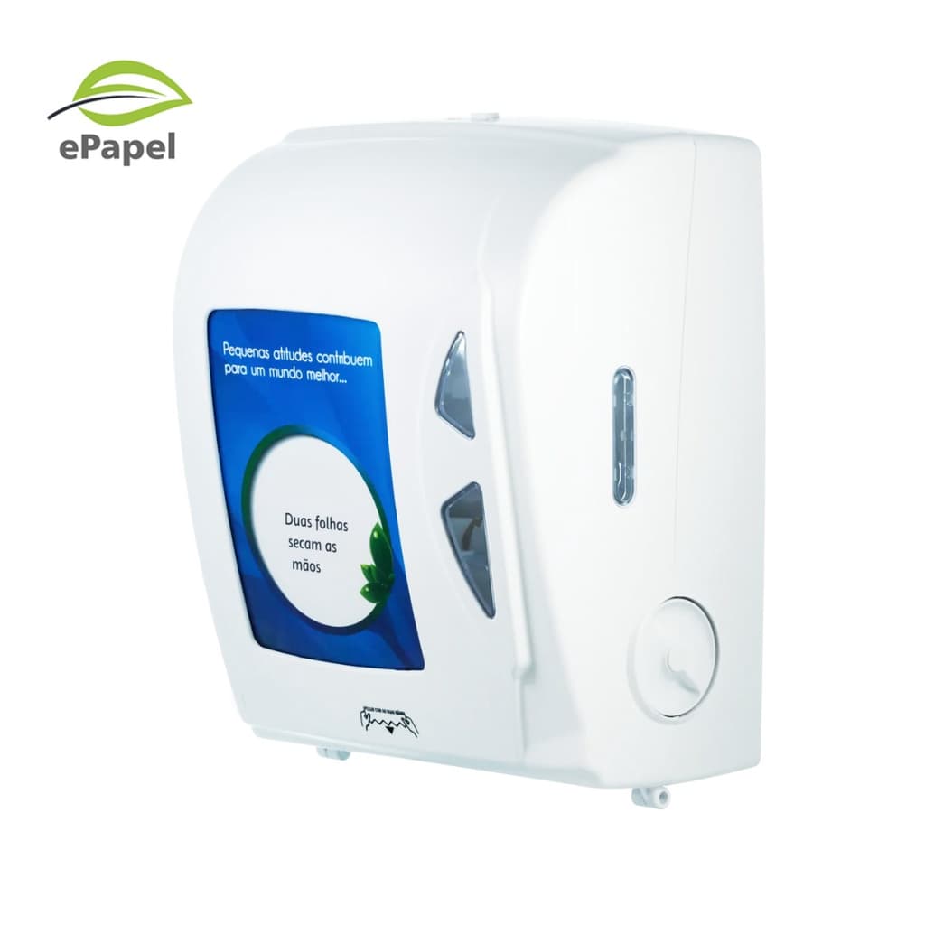 01 Dispenser Toalheiro Rolo Papel Toalha Bobina - Puxa Corta Mecãnico - Autocorte