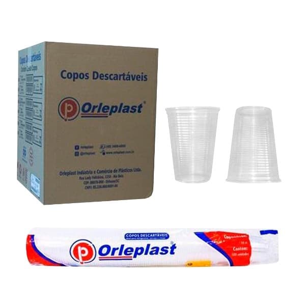CAIXA DE COPO DE PLÁSTICO DESCARTÁVEL PP ORLEPLAST TAMANHO: 300ML - TRANSPARENTE 20x100.
