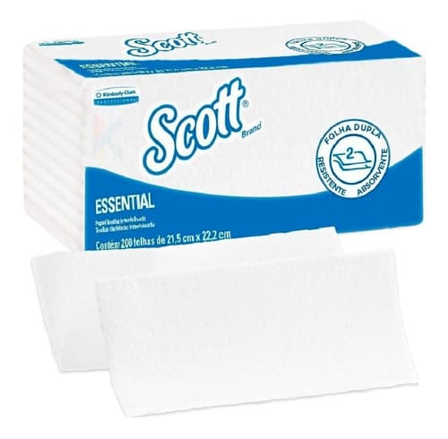 Papel Toalha Scott Interfolha Folha Dupla C 1600 Folhas