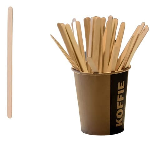 Mexedor Madeira 11cm Biodegradável Café Longo - 1.000 Un