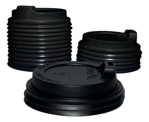 Tampa P Copo De Papel Biodegradável 200ml 73mm Fns C100 Un Cor Preto