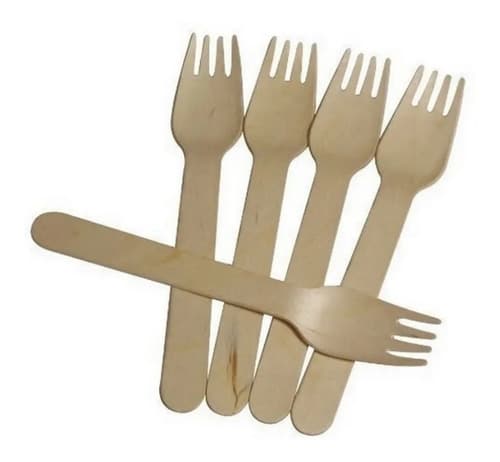 Garfo Refeição Descartável De Madeira 16cm C100 Unid