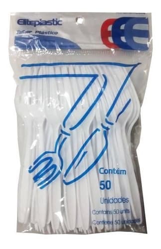 Garfo Descartável Refeição Reforçado Branco C1000