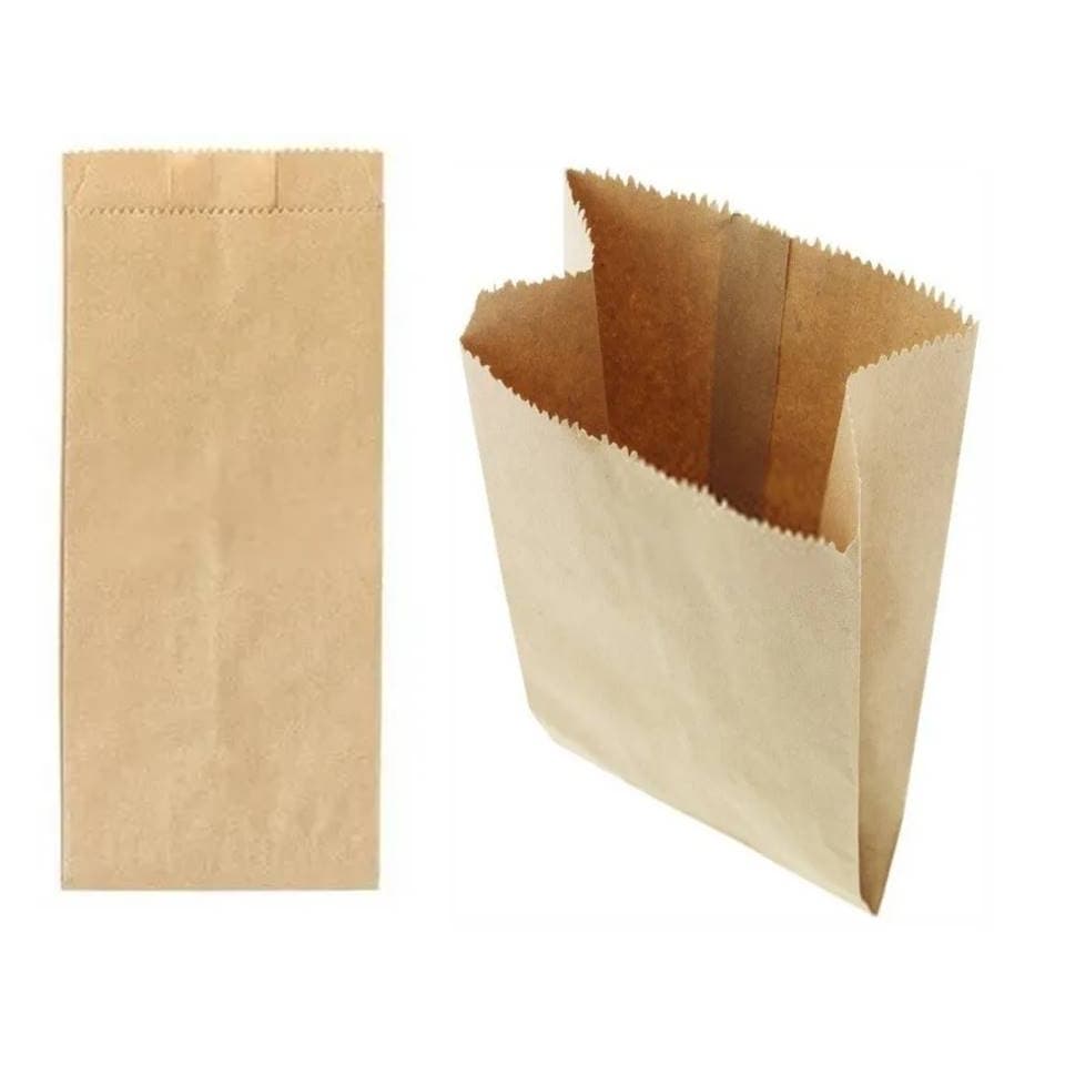 500 Saquinhos, 1kg Saco Marrom Papel Kraft Para Padaria, Pastel, Pães, Pão.