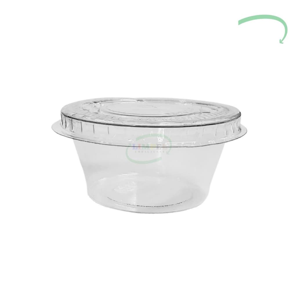 100 Molheira Descartável Com Tampa 30ml Potinho Mini Pote Transparente Embalagem Delivery