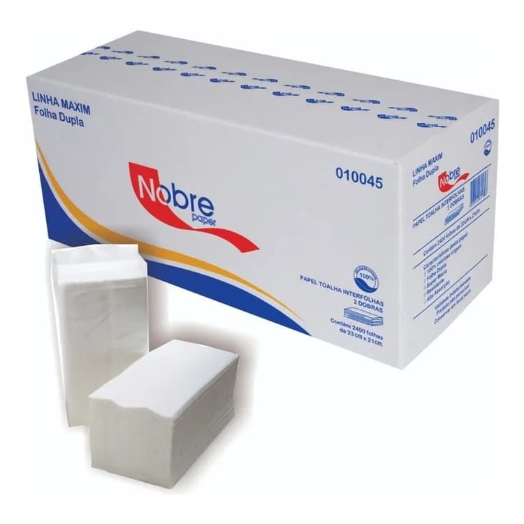 Papel Toalha Interfolha 20x21 100% Celulose Folha Dupla c/2000 fls  Nobre Style