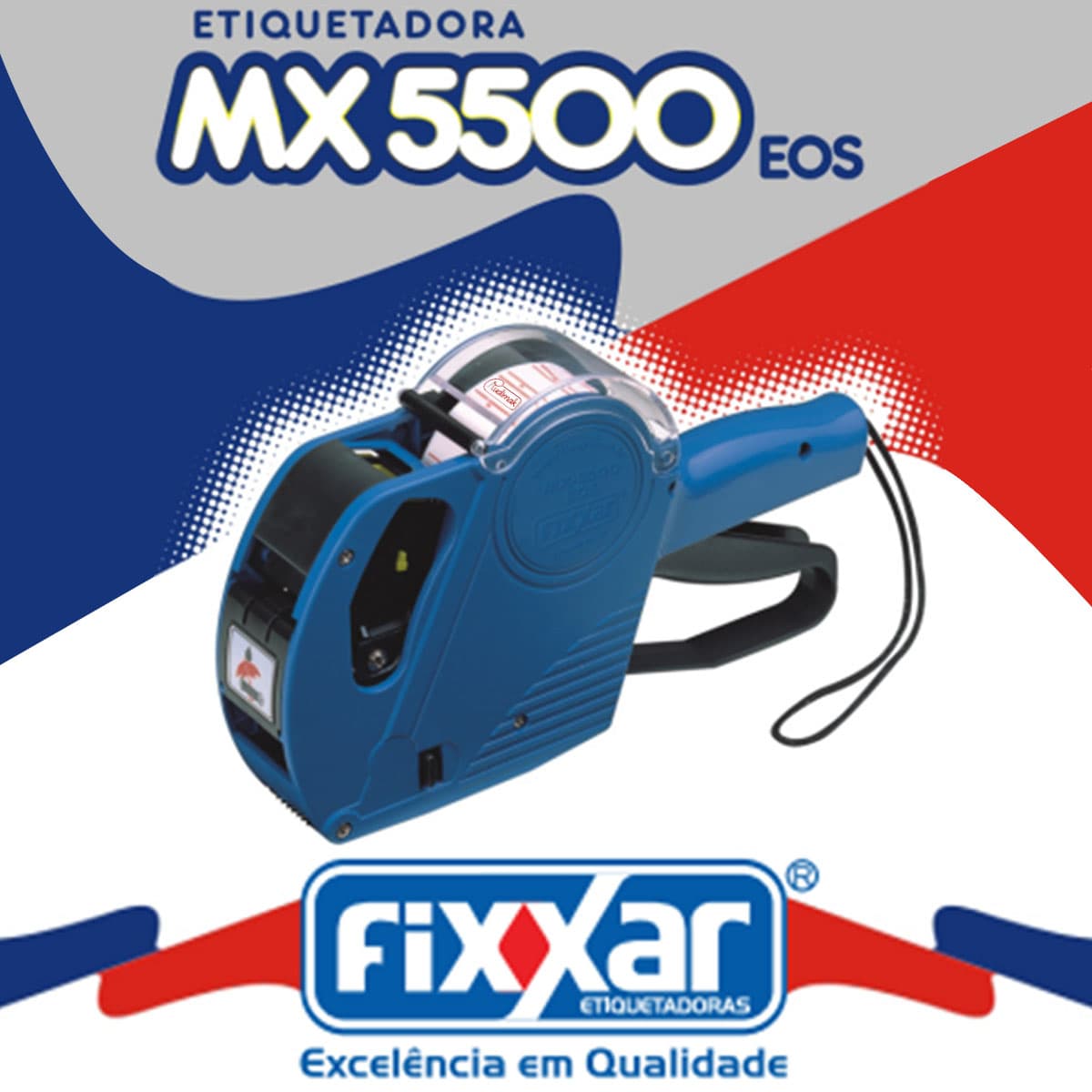 Etiquetadora Manual Preço  Etiqueta 8 Dígitos 1 Linha Fixxar MX5500 EOS