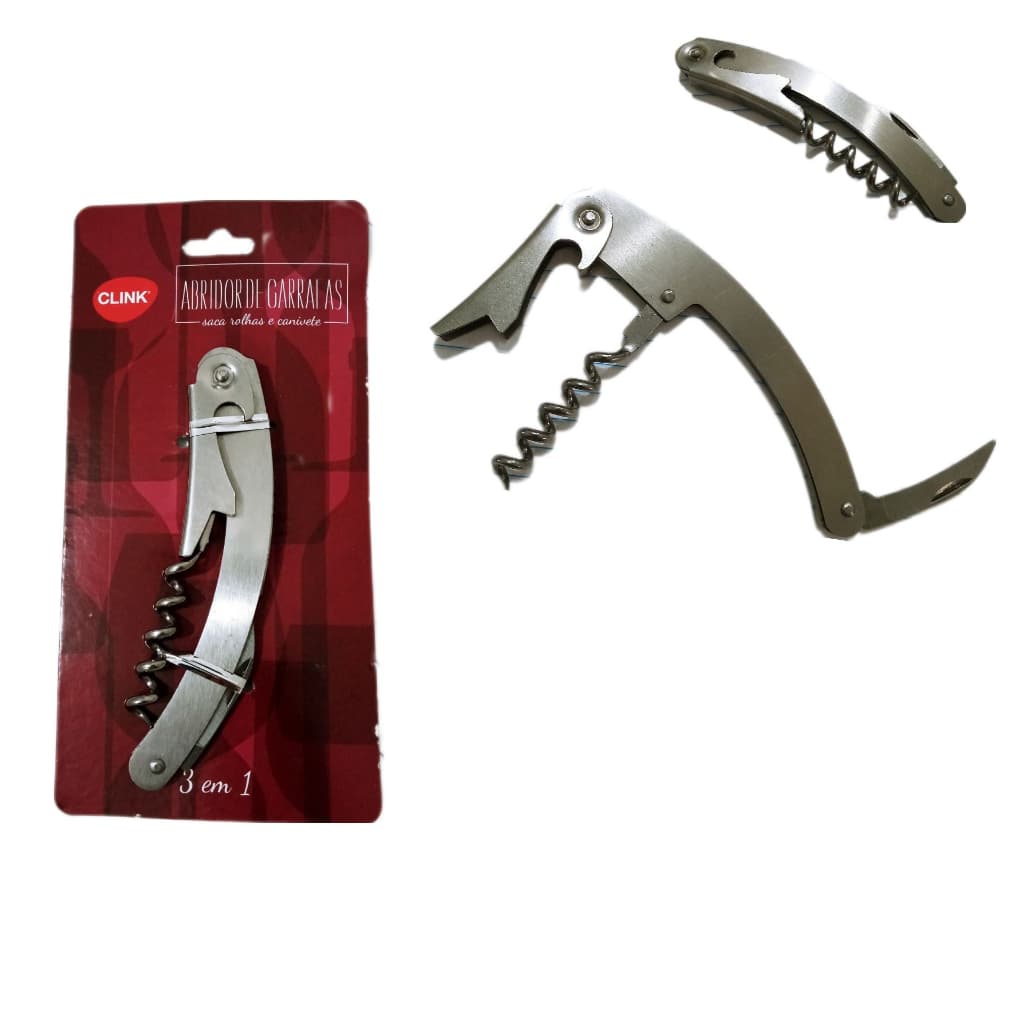 Abridor De Vinho Saca Rolha Manual Sommelier 2 Estagios Inox