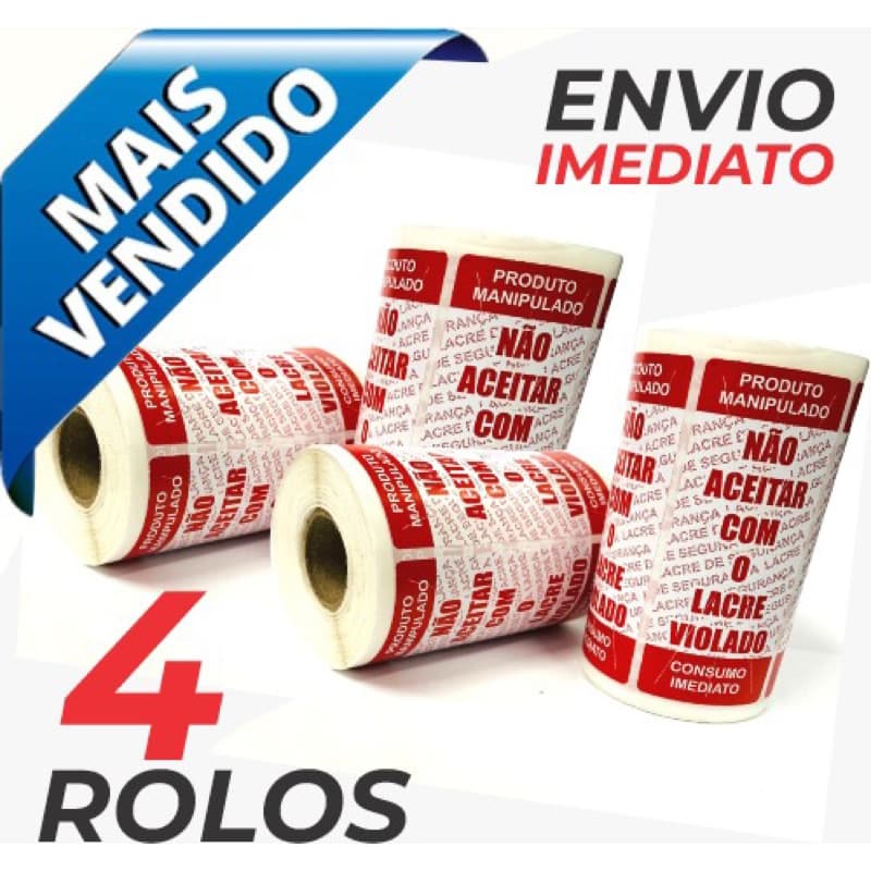 LACRE DELIVERY MARMITA ADESIVO SEGURANÇA IFOOD ETIQUETA RAPPI