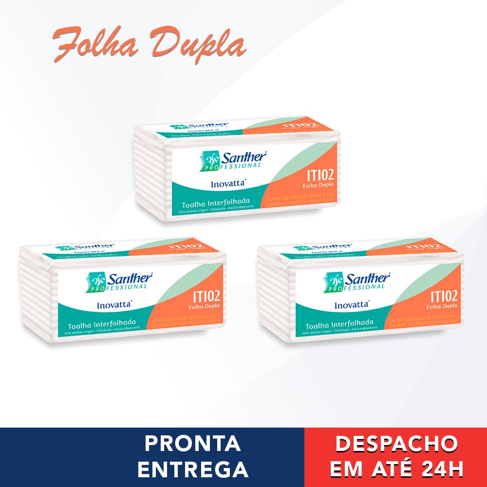 720un Papel Toalha Interfolhas Professional Folha Dupla Cozinha Casa - Santher