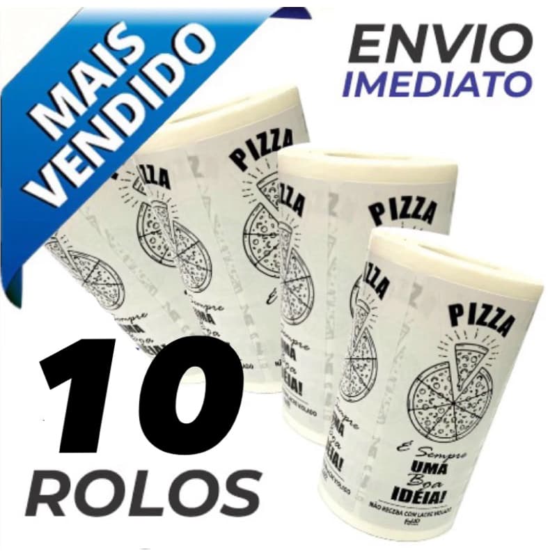 10 Rolos LACRE DELIVERY PIZZA ADESIVO SEGURANÇA IFOOD ETIQUETA RAPPI