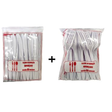 KIT 900 GARFOS + 900 FACAS DESCARTÁVEL REFEIÇÃO TALHERES MASTER REFORÇADO RESISTENTE FESTA CHURRASCO EVENTOS - 1800 PEÇAS