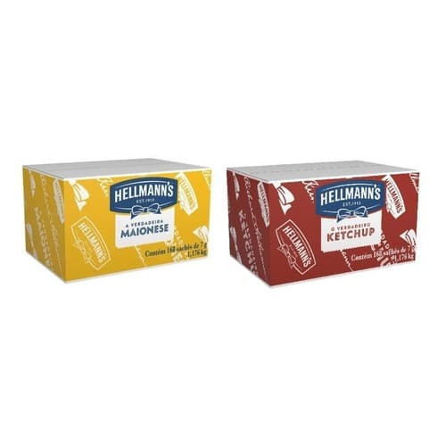 Ketchup - Maionese Hellmann's Caixa Com 168 Sachês De 7g Cada