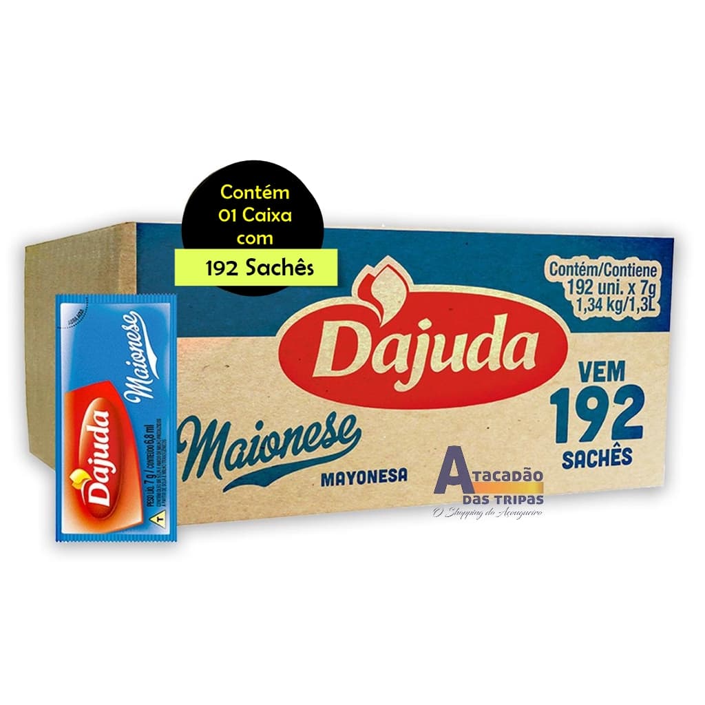 Maionese Tradicional Sachê Caixa C/192 x 7g - Dajuda