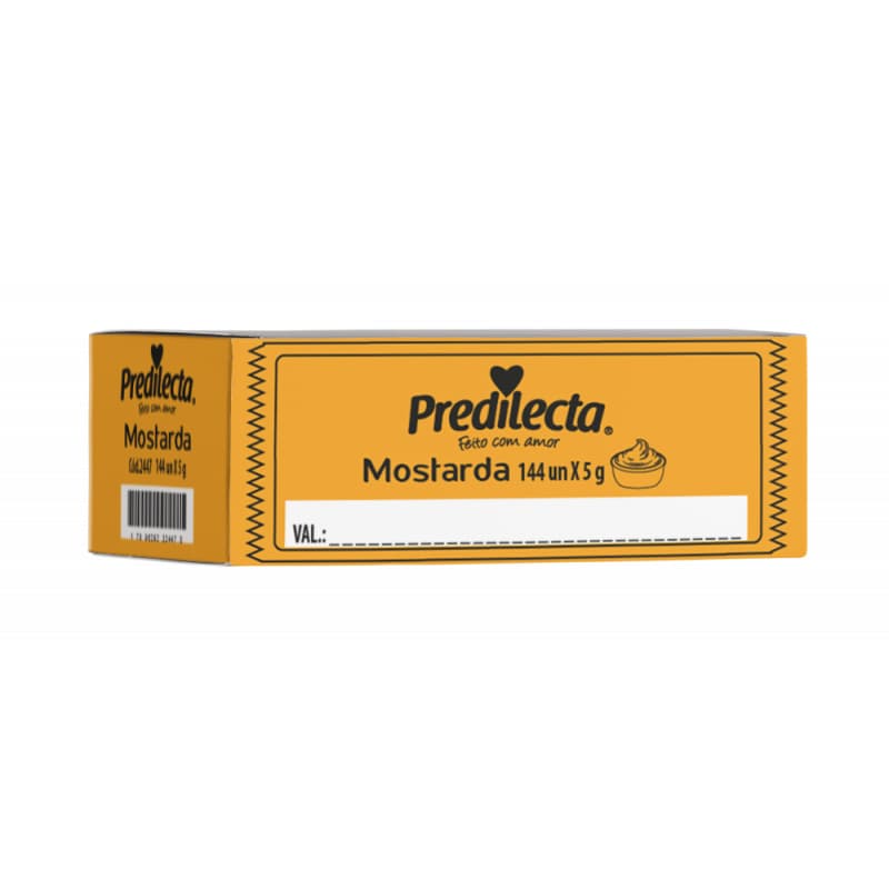 Caixa Sachê Mostarda 144 Un de 5 gramas Hamburguer Hot Dog Pizza Lanches em geral