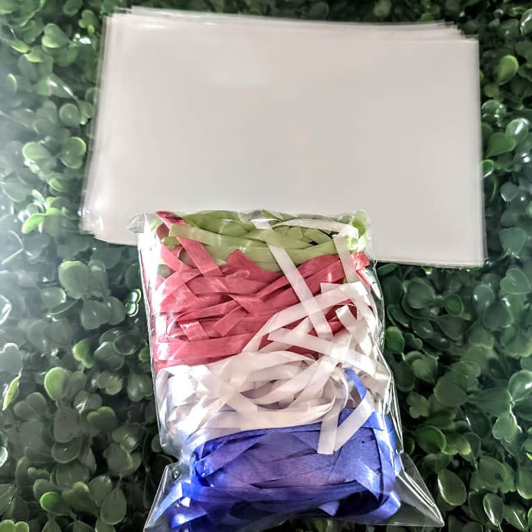 KIT Embalagem + Fitilho - Transparente Saco Plastico PP Sacola 10x15, 20x30, 25x35
