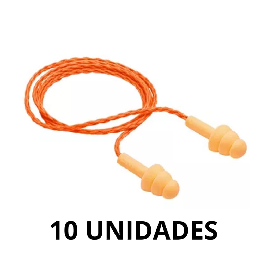 Protetor Auditivo Auricular EPI Silicone Plug Com Cordão | 10 unidades