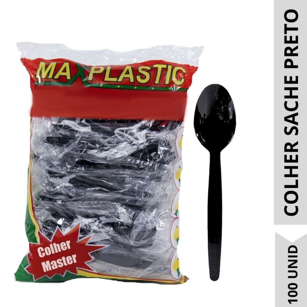 COLHER REFORCADA EMBALADA UM A UM COM 100 UNIDADES PACOTE ESCOLHA A COR BRANCA, PRETA, CRISTAL, ACAI