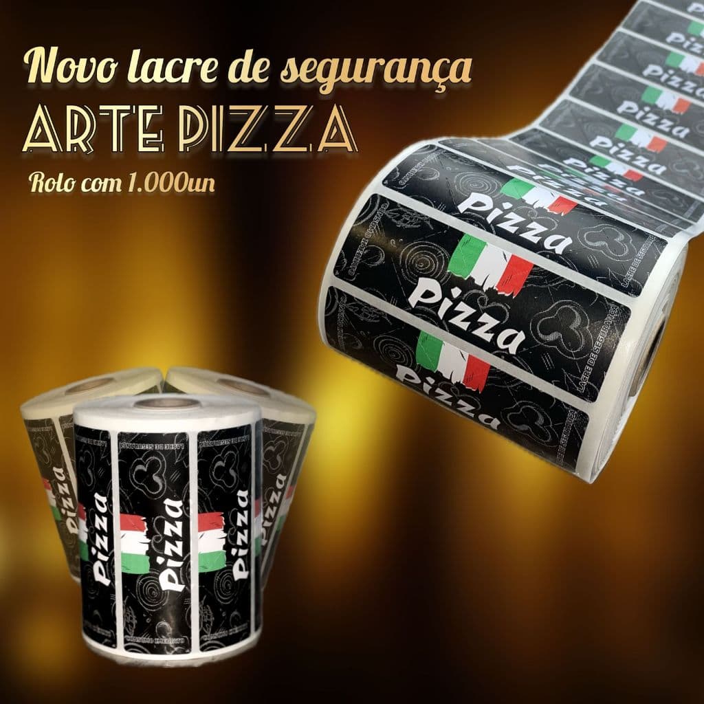 LACRE DE SEGURANÇA DELIVERY PARA PIZZAS 3X9,5 C/1.000 LACRES ADESIVOS