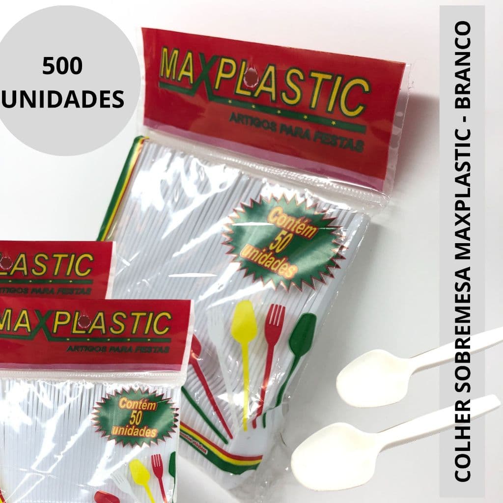 500 COLHERES DE SOBREMESA COR BRANCA 12CM PARA BOLOS DOCES GELATINAS FESTAS