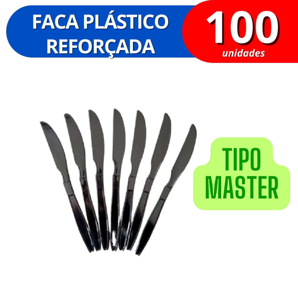 FACA DESCARTÁVEL REFORÇADA PRETA MASTER REFORÇADA PCT 100