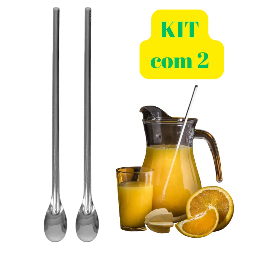 Kit 2 Colheres Bailarinas Drinks Jarra 30 Cm Inox Longa
