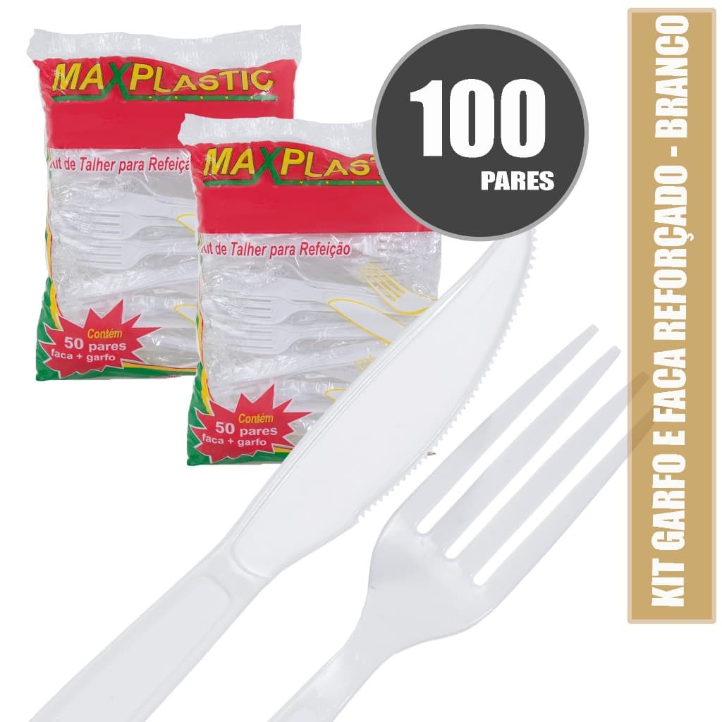 100 KITS GARFO E FACA SUPER REFORÇADO EM SACHE PLASTICO