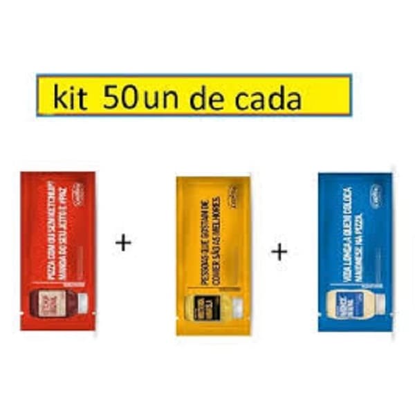 Kit sache Ketchup + Mostarda + Maionese  7 gr Cepera  caixa 50 un de cada food service