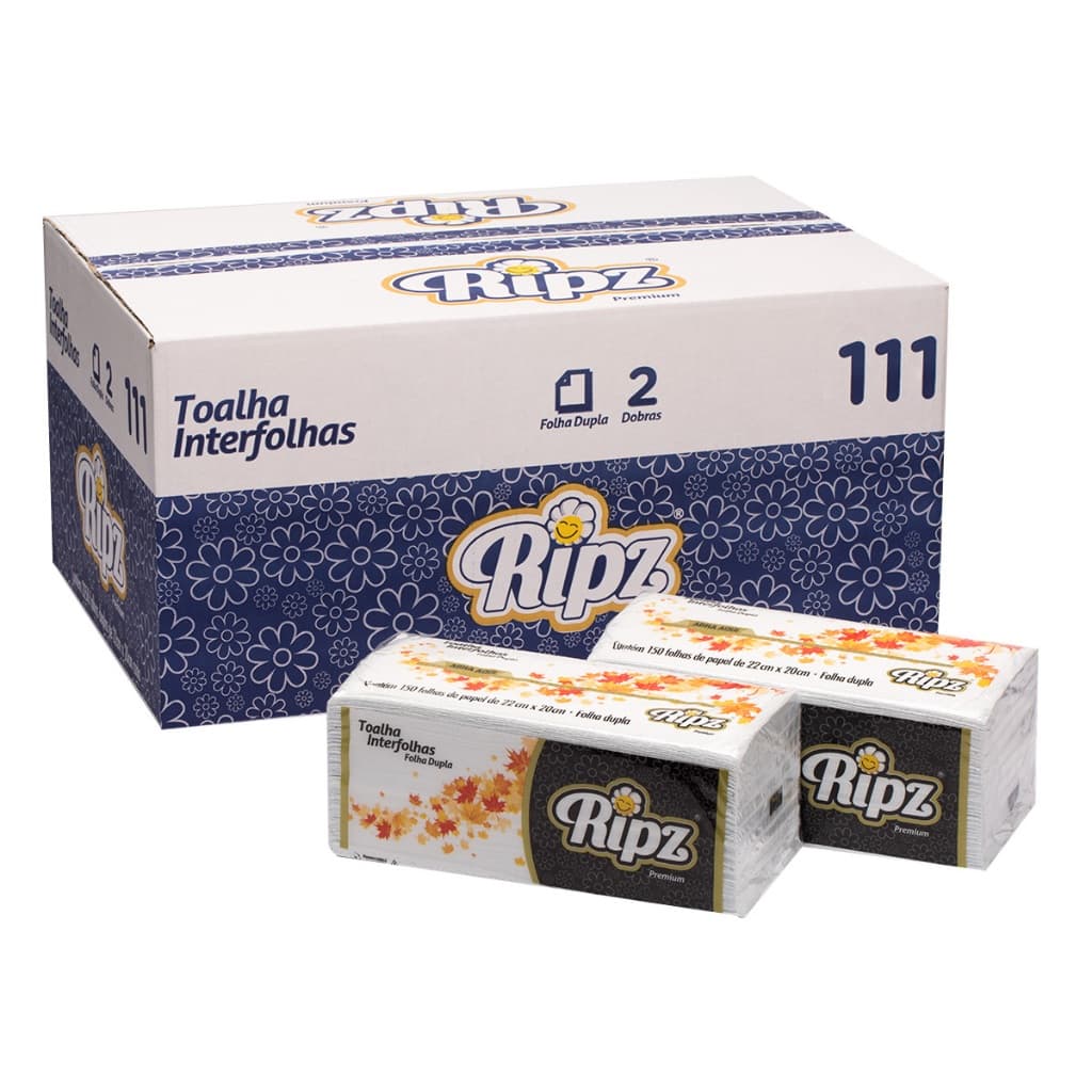 Papel Toalha Interfolha Ripz Ponto a Ponto-  2250 Folhas - Folha Dupla - 22x20cm
