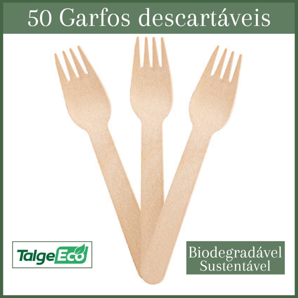 25 | 50 | 100 | 200 Garfos Sobremesa ou Refeição | Madeira Biodegradável Descartável | Clean Natural