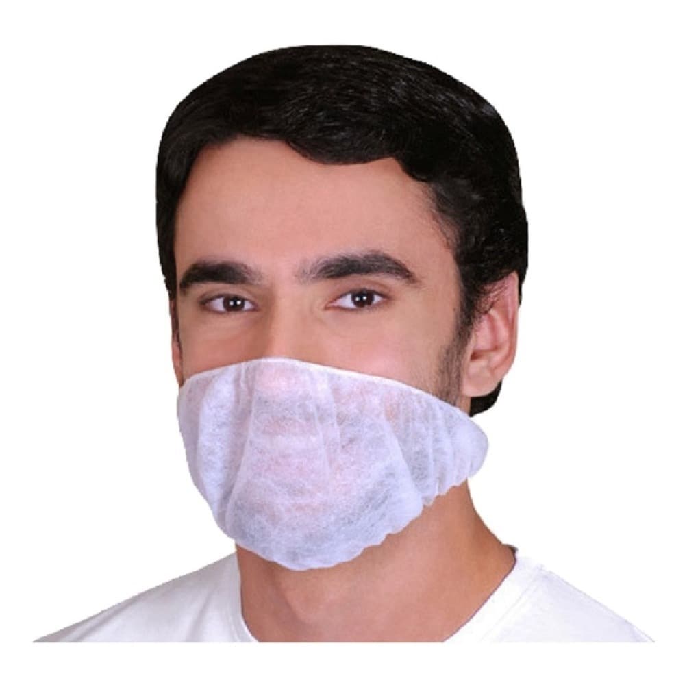 Protetor De Barba Em Tnt Branco Pacote Com 100 Unidades