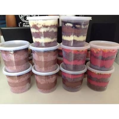 Kit Potes Redondo com Tampa - Bolo no Pote, Açaí, dentre outros tipos de alimentos - 200ml/350ml/500ml 20un PLASTILANIA