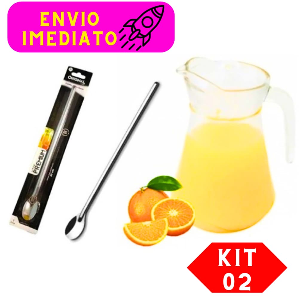 Kit 2 Colher Bailarina de Suco Drinks Em Aço Inox 30cm Grande para Casa Resturantes Buffet