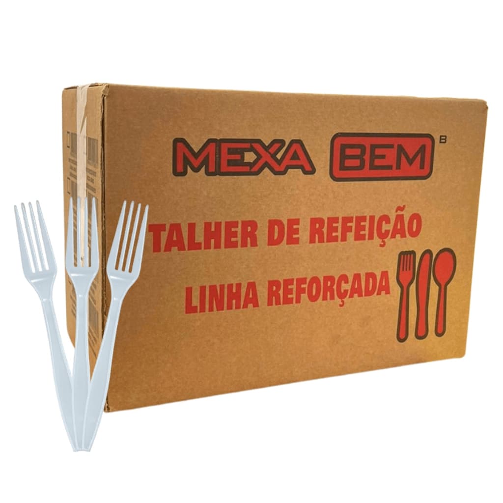 GARFO REFEIÇÃO REFORÇADA BRANCO C/1000 DESCARTÁVEL MEXA BEM
